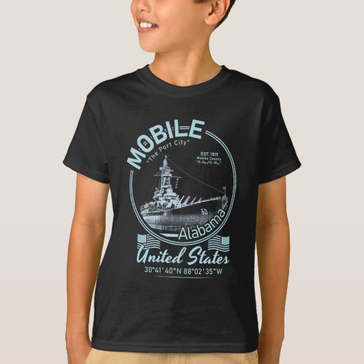 MOBILE CITY ALABAMA - USS ALABAMA BATTLESHIP T-Shirt (Vorderseite)