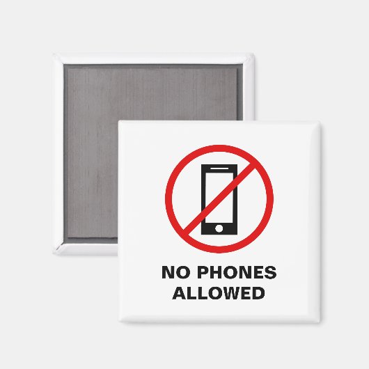 Mobile cPhone allowed forbidden sign Magnet (Vorderseite/Rückseite)