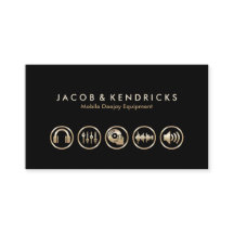 Mobile Deejay Equipment Gold Icons BusinessCard