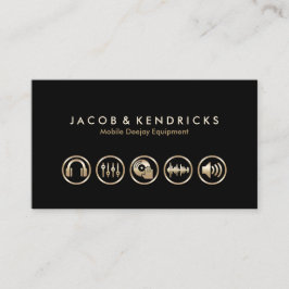 Mobile Deejay Equipment Gold Icons BusinessCard Visitenkarte