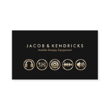 Mobile Deejay Equipment Gold Icons BusinessCard