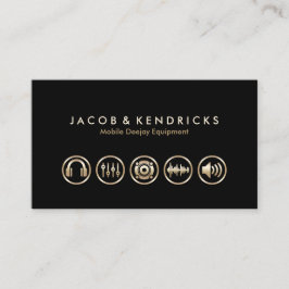 Mobile Deejay Equipment Gold Icons BusinessCard Visitenkarte