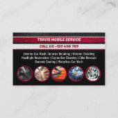 Mobile Detection Business | Modern Black Red Visitenkarte (Rückseite)