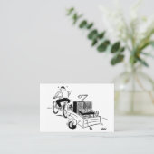 Mobile Disco mit Fun Cartoon DJ auf dem Bike Visitenkarte (Stehend Vorderseite)