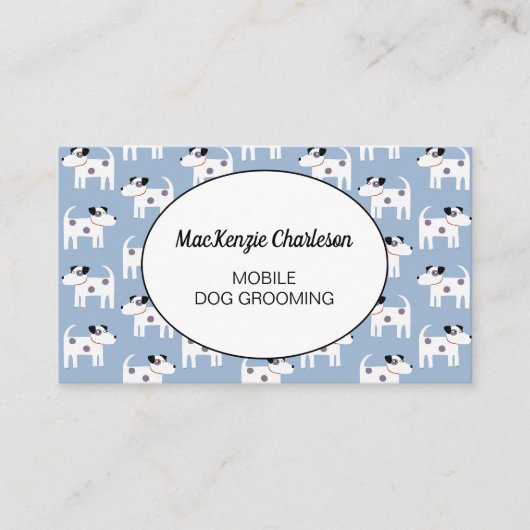 Mobile Dog Grooming Blue Business Card Visitenkarte (Vorderseite)