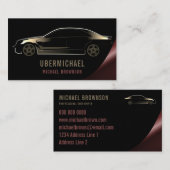 Mobile Driver Metallic Car Black gold Auto Visitenkarte (Vorne/Hinten)