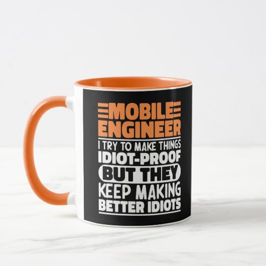 Mobile Engineer Ich versuche Dinge zu Lustigen Spr Tasse (Links)