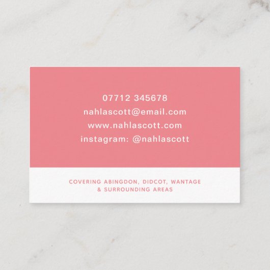 Mobile Friseur Coral Scissors UK/Euro Visitenkarte (Rückseite)