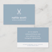 Mobile Friseur Dusty Blue Scissy UK/Euro Visitenkarte (Vorne/Hinten)