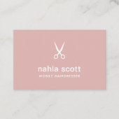 Mobile Friseur Dusty Pink Scissy UK/Euro Visitenkarte (Vorderseite)