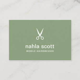 Mobile Friseur Sage Green Scissy UK/Euro Visitenkarte