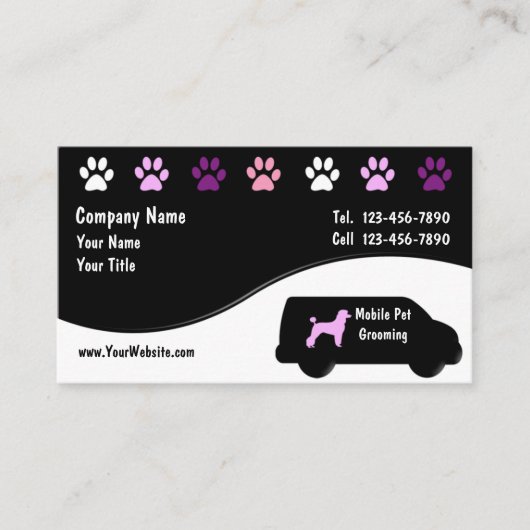 Mobile Grooming Business Cards Visitenkarte (Vorderseite)