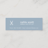 Mobile Haare Stylist Schere Blaue Ernennung Mini Visitenkarte (Rückseite)