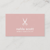 Mobile Hair Stylist Moderne rosa Schere Visitenkarte (Vorderseite)