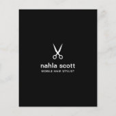 Mobile Hair Stylist Scheren Modernes Schwarz Flyer (Hinten)