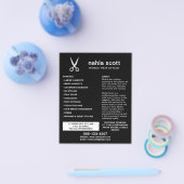 Mobile Hair Stylist Scheren Modernes Schwarz Flyer (Einzeln)