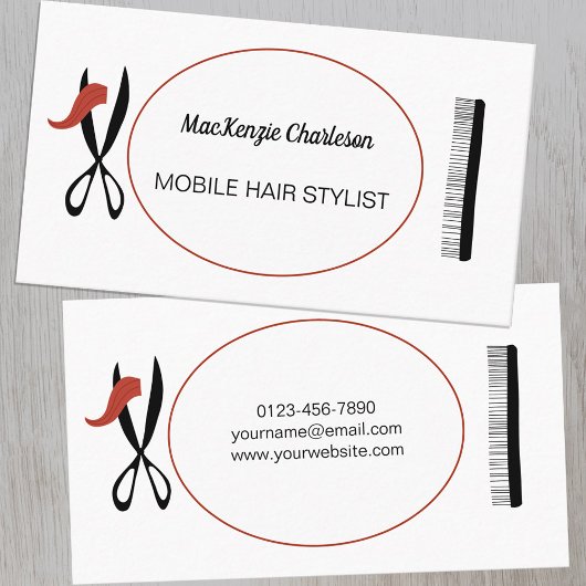 Mobile Hüttenstühle oder Friseur Business Card Visitenkarte