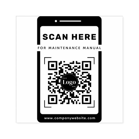 Mobile Icon Qr Code Scan Me Maintenance Manual Gummistempel (Prägung)