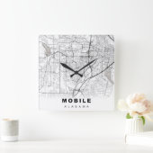 Mobile Karte Quadratische Wanduhr (Zuhause)