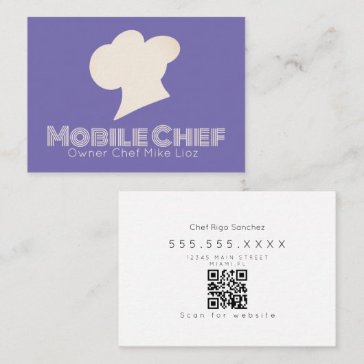 Mobile Koch Food Truck Owner Burger Business Card Visitenkarte (Vorne/Hinten)