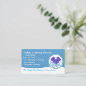 Mobile Laundry Pickup Service Business Cards Visitenkarte (Stehend Vorderseite)