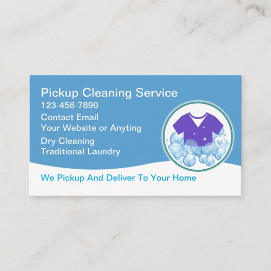 Mobile Laundry Pickup Service Business Cards Visitenkarte (Vorderseite)