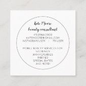 Mobile Makeup Artist über den Mond Quadratische Visitenkarte (Rückseite)