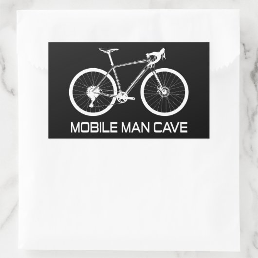 Mobile Man Cave Bike Rechteckiger Aufkleber (Tasche)