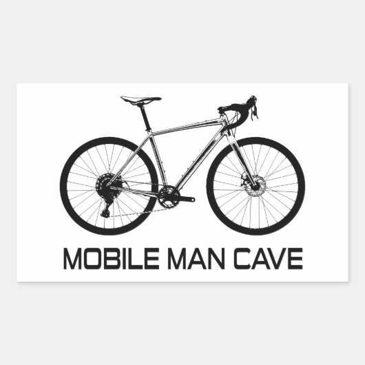 Mobile Man Cave Bike Rechteckiger Aufkleber (Vorderseite)