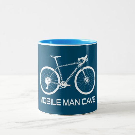 Mobile Man Cave Bike Zweifarbige Tasse (Mittel)