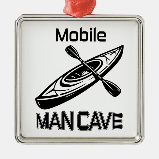 Mobile Man Cave Kayak Ornament Aus Metall (Vorne)