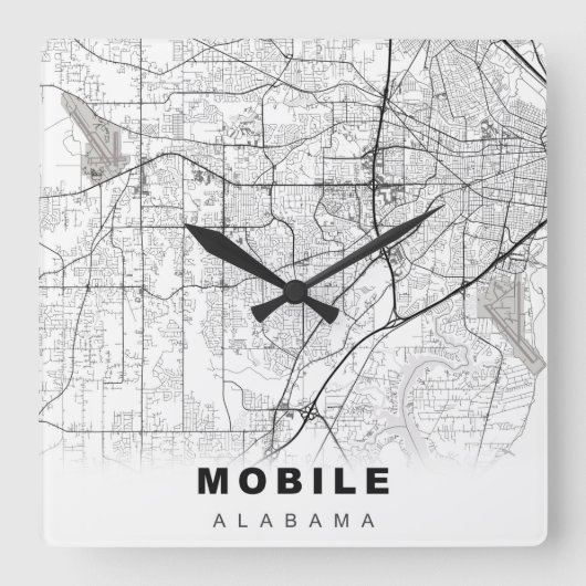 Mobile Map Quadratische Wanduhr (Vorderseite)