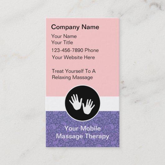 Mobile Massage Business Cards Visitenkarte (Vorderseite)