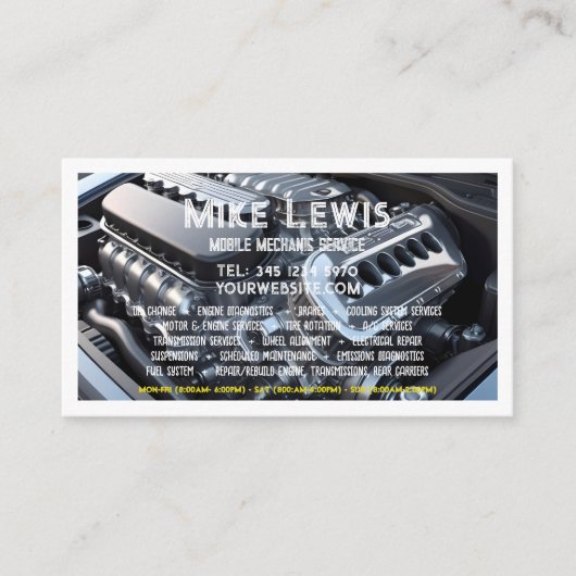 Mobile Mechanik Visitenkarte (Vorderseite)