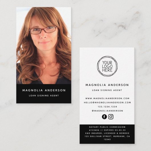 Mobile Notar-Foto Fügen Sie Ihre Logos soziale Med Visitenkarte (Vorne/Hinten)