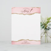 Mobile Notar & Loan Signature Agent Pink Agate Fly Briefbogen (Stehend Vorderseite)