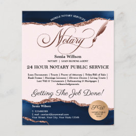 Mobile Notar & Loan Signature Agent Pink Agate Fly Flyer