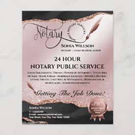 Mobile Notar & Loan Signature Agent Pink Agate Fly Flyer