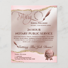 Mobile Notar & Loan Signature Agent Pink Agate Fly Flyer