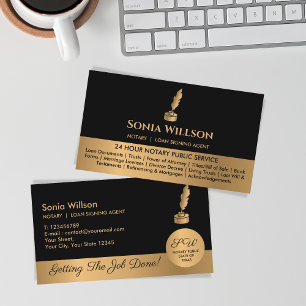 Mobile Notar & Loan Signature Agent Pink Agate Fly Visitenkarte