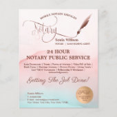 Mobile Notar & Loan Signature Blush Pink Agate Flyer (Vorne)