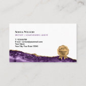 Mobile Notar & Loan Signing Agent Aquamarin Agate Visitenkarte (Rückseite)