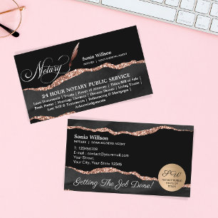 Mobile Notar & Loan Signing Agent Black Agate Bus Visitenkarte