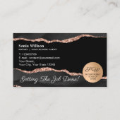 Mobile Notar & Loan Signing Agent Black Agate Bus Visitenkarte (Rückseite)