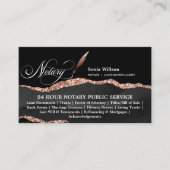 Mobile Notar & Loan Signing Agent Black Agate Bus Visitenkarte (Vorderseite)