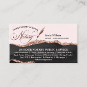 Mobile Notar & Loan Signing Agent Black Agate Visitenkarte (Vorderseite)