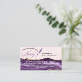 Mobile Notar & Loan Signing Agent Lila Gold Visitenkarte (Stehend Vorderseite)