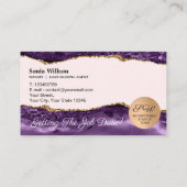 Mobile Notar & Loan Signing Agent Lila Gold Visitenkarte (Rückseite)