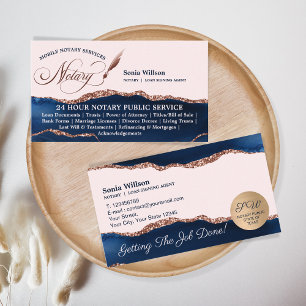 Mobile Notar & Loan Signing Agent Navy Flyer Visitenkarte