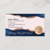 Mobile Notar & Loan Signing Agent Navy Flyer Visitenkarte (Rückseite)